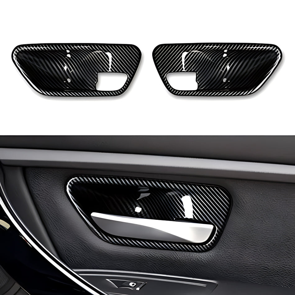 2PCS Car Trim Door Bowl Sticker Carbon Style ABS Decal Cover fits for BMW 3 4 Series F30 F31 F34 3GT F32 F33 F36 Accessories