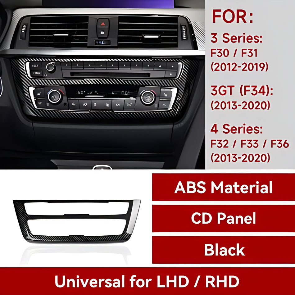 Car Sticker Decal CD Panel Trim Carbon Color ABS Cover Compatible with BMW F30 F31 F34 3GT F32 F33 F36 2013 2014 2015 2016 2017 2018 2019 Accessories