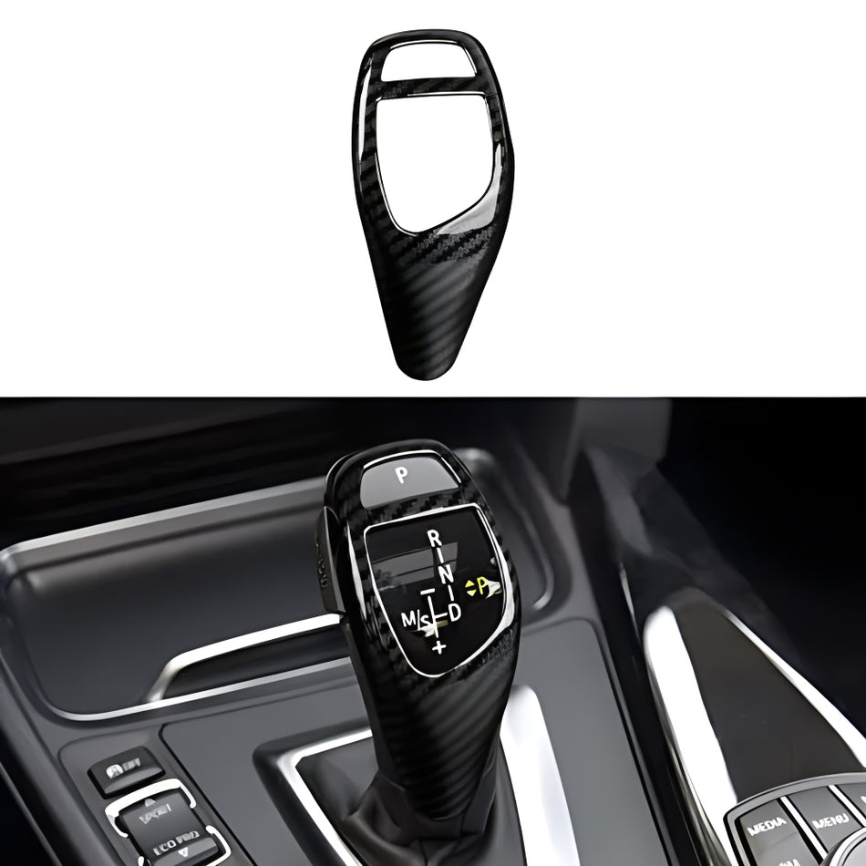 SPCRSO Car Sticker Decals Gear Shift Knob Cover Carbon Color ABS Trim fits for BMW F20 F21 F22 F30 F31 F32 F33 F34 F35 F36 F07 F10 F12 F15 F16 F25 F26 Accessories (Style B)