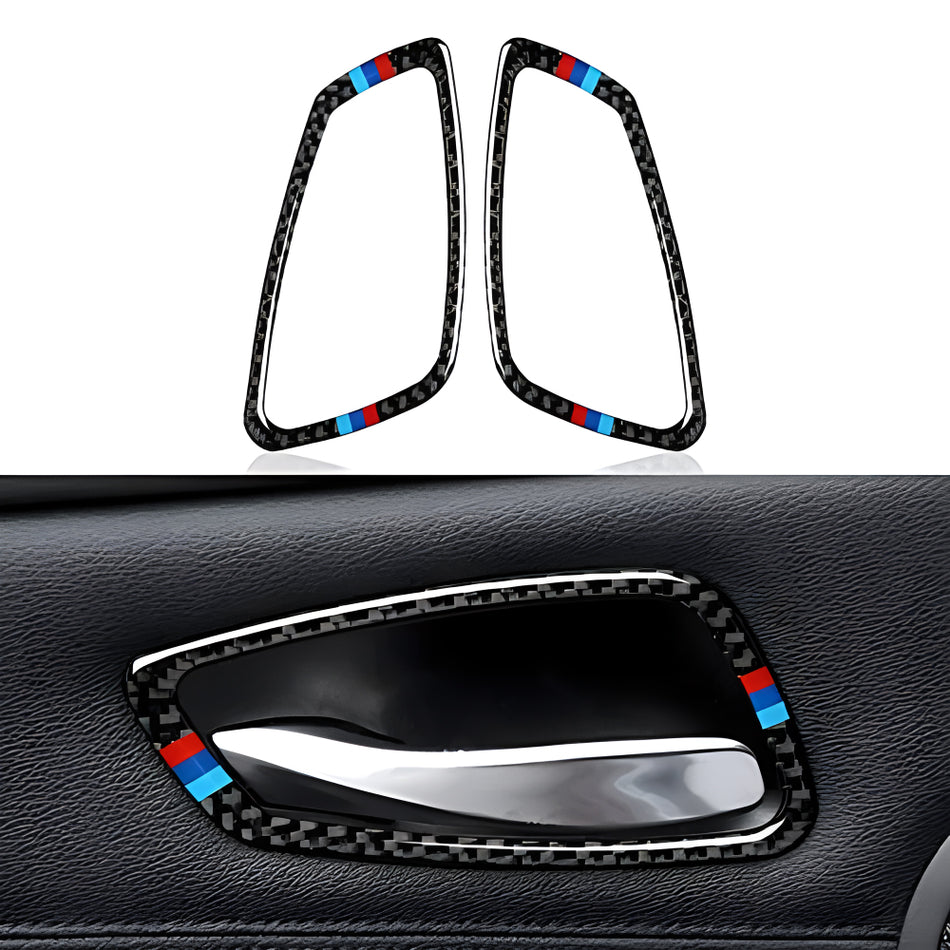 2PCS Car Door Bowl Frame Sticker Decal Carbon Fiber Trim fits for BMW 3 Series E90 E91 E92 E93 2006-2011 Interior Accessories