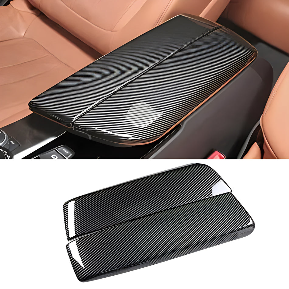 SPCRSO Compatible with BMW Center Console Cover. for 2017-2023 BMW 5 Series Center Armrest Box Cover. 2021-2023 BMW 6 Series GT Carbon Fiber Armrest Cover