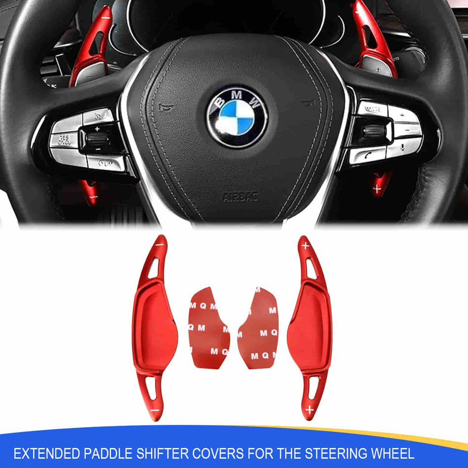 Red CNC Aluminum Paddle Shifter Extensions | BMW G Chassis 3 5 X3 X5 SPCRSO