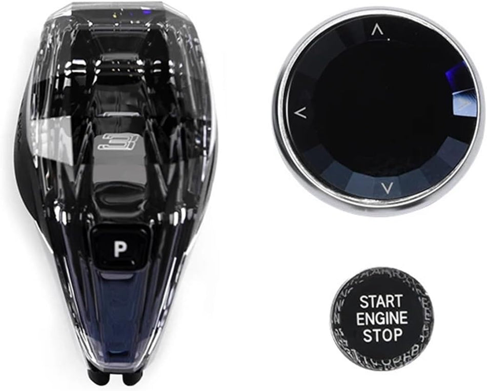 SPCRSO Crystal Gear Shift Knob Set Compatible for BMW X5 G05, X6 G06, X7 G07, 3 Series G20, X3 G01, X4 G02 – Car Interior Accessories (Color: 3 Series G20-3 Mark), ZL666