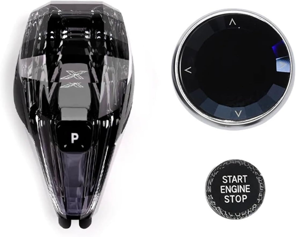 Crystal Gear Shift Knob Set Compatible for BMW X5 G05, X6 G06, X7 G07, 3 Series G20, X3 G01, X4 G02 (Color: 2022 G01G02-X Mark) – ZL666