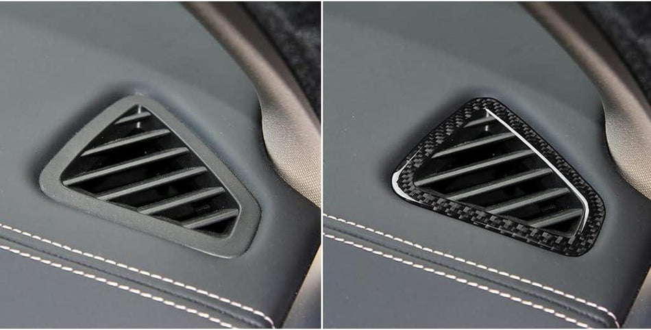 SPCRSO Real Carbon Fiber Dash Defogging Air Vent Cover – Interior Trim Sticker for BMW X5 F15/F85 (2014–2018), 2PCS