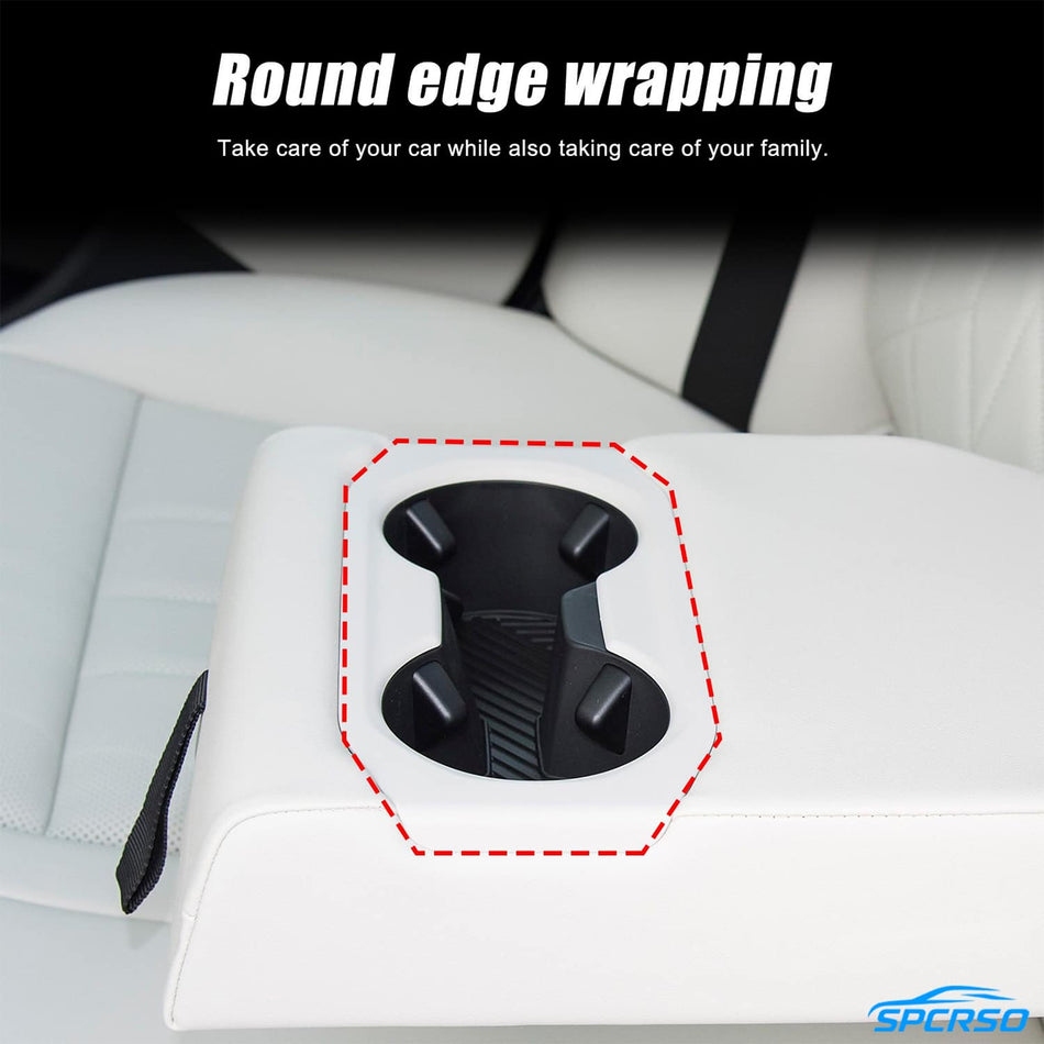 SPCRSO Real Carbon Fiber Rear Cup Holder Panel Trim Cover for BMW 5 Series G60 2024+