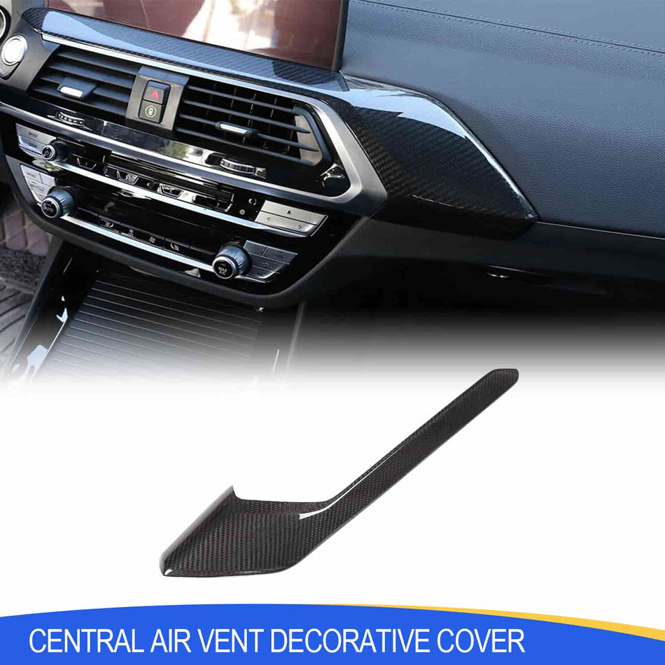 SPCRSO Real Carbon Fiber Left Center Air Vent Trim Cover for BMW X3 G01 X4 G02 2018–2020