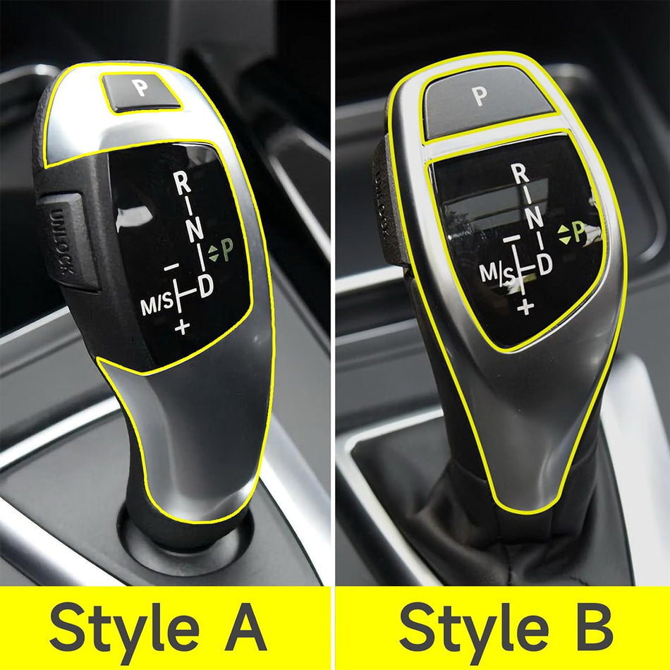 SPCRSO Car Sticker Decals Gear Shift Knob Cover Carbon Color ABS Trim fits for BMW F20 F21 F22 F30 F31 F32 F33 F34 F35 F36 F07 F10 F12 F15 F16 F25 F26 Accessories (Style B)