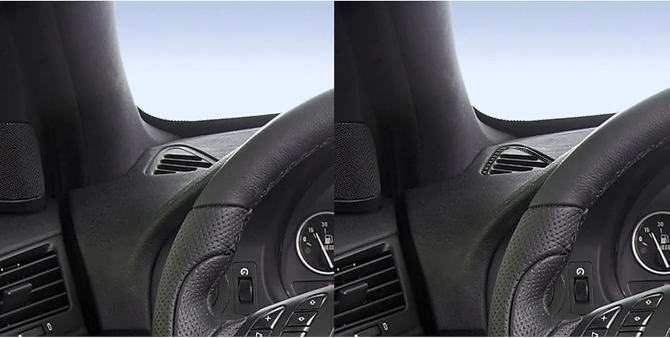 SPCRSO Real Carbon Fiber Dashboard Side Defogger Vent Frame Trim Compatible with BMW E39 5 Series M5 1998–2003, Interior Air Vent Cover Sticker (Black)