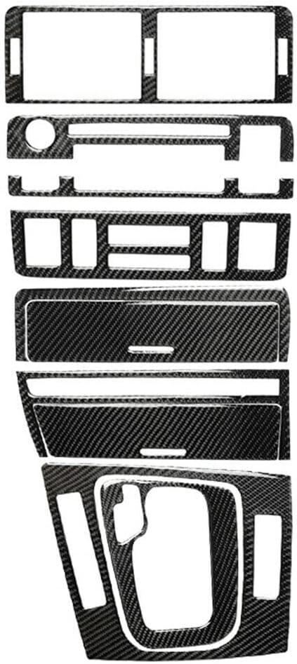 SPCRSO 8PCS Real Carbon Fiber Gear Center Console Interior Trim Kit Compatible with BMW 3 Series E46 1998–2005