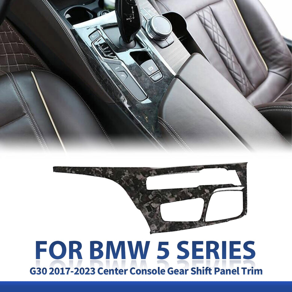 SPCRSO Carbon Fiber Center Console Gear Shift Panel Trim for BMW 5 Series G30 2017–2023 (LHD)