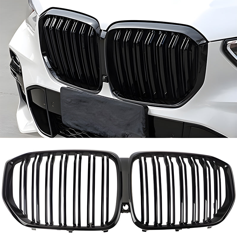 G05 Grill.Front Bumper Kidney Grille Compatible with 2019 2020 2021 2022 2023 X5 G05(ABS Gloss Black Kidney Grille .Double Slats)