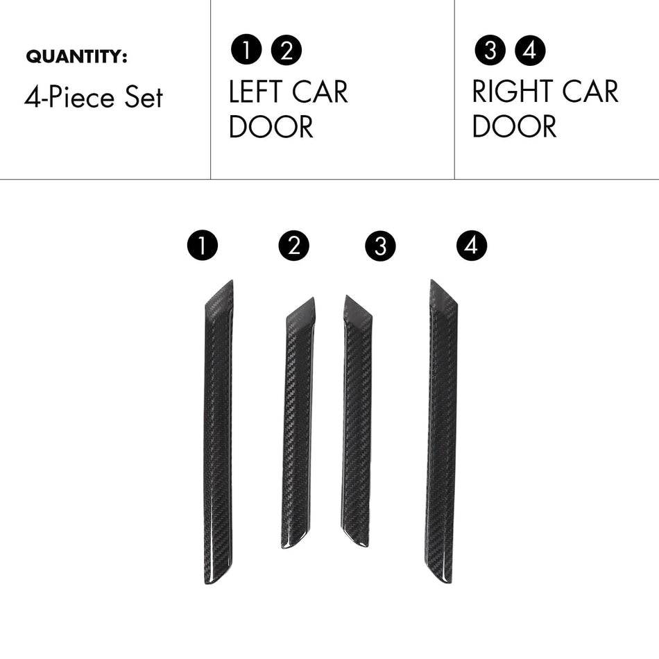SPCRSO Real Carbon Fiber Inner Door Handle Rear Strip Trim Cover For BMW 5 Series G60 2024+
