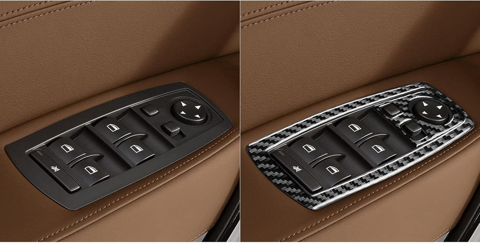 SPCRSO Real Carbon Fiber Window Power Switch Panel Cover – Interior Trim for BMW X3 E83 (2004–2010) – Black