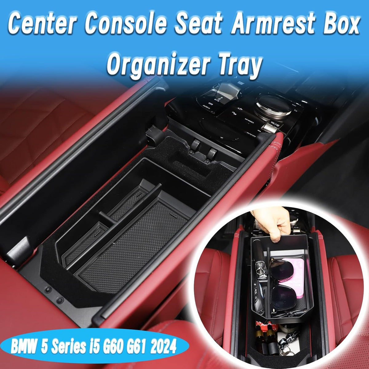 BMW 5 Series G60 G61 and i5 center armrest organizer tray