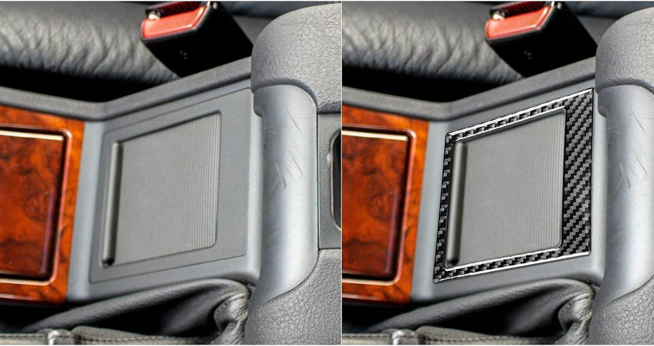 SPCRSO Real Carbon Fiber Center Console Gear Shift & Storage Box Trim Set – Compatible with BMW E39 5 Series M5 1998–2003