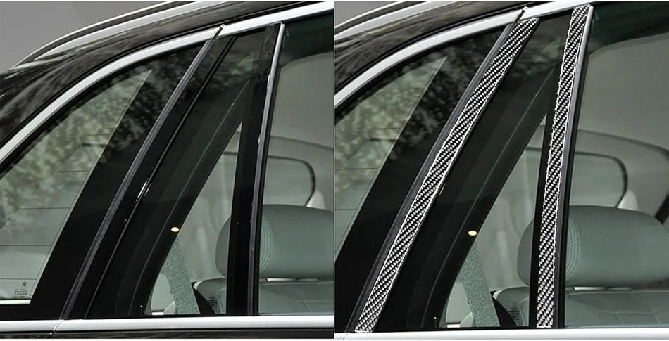 SPCRSO Real Carbon Fiber B & C Pillar Window Trim Cover – Exterior Decoration for BMW X5 F15/F85 (2014–2018), 8PCS Set