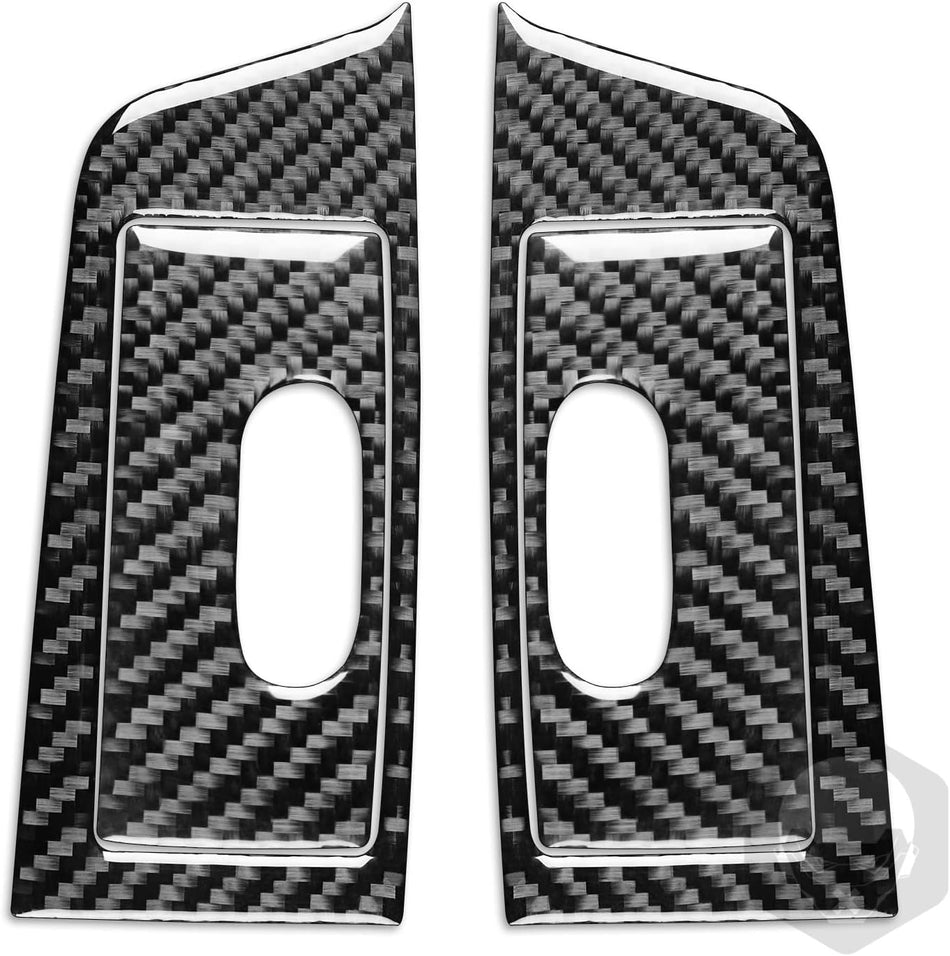 SPCRSO Real Carbon Fiber Rear Door Ashtray Trim Panel Cover – Fits BMW 5 Series E60 (2004–2010) – Luxury Interior Protection & Decoration Kit – Easy Installation, Black Finish