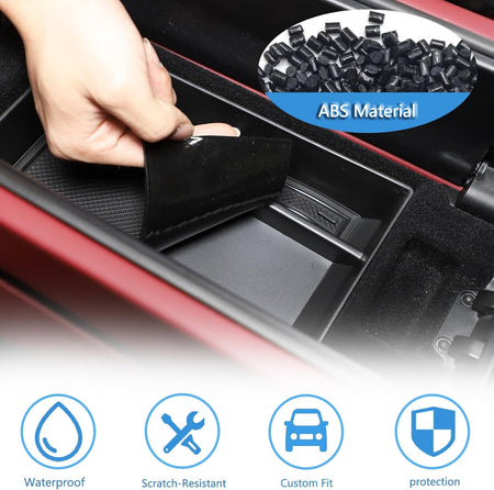 ABS center console organizer with non-slip liners for BMW G60