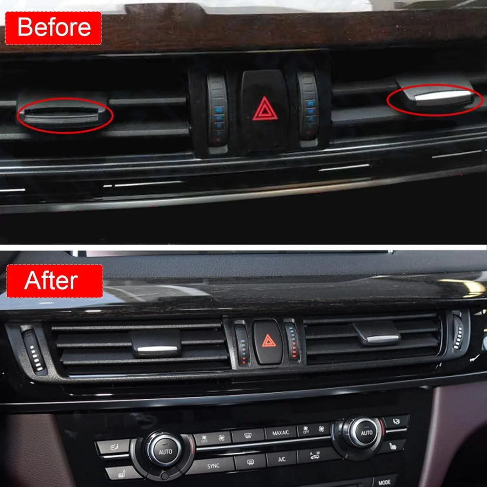 SPCRSO Compatible with BMW X5/X6 Air Vent Clip Tab Chrome-Plated Trim, Upgraded Front Row Vent Clip Air Conditioning Outlet Tab (Compatible with BMW X5 F15 2014-2018, X6 F16 2015-2018)