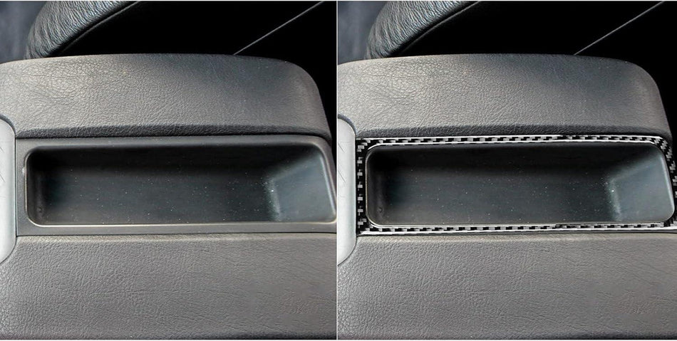 SPCRSO Real Carbon Fiber Gear Shift Armrest Center Console Trim Cover Compatible with BMW E39 5 Series M5 1998–2003 Interior Accessories Black
