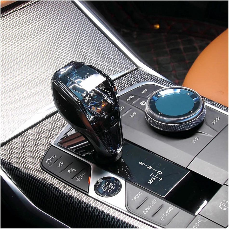 SPCRSO Crystal Gear Shift Knob Set Compatible for BMW X5 G05, X6 G06, X7 G07, 3 Series G20, X3 G01, X4 G02 – Car Interior Accessories (Color: G14 G15 G16-8 Mark), ZL666