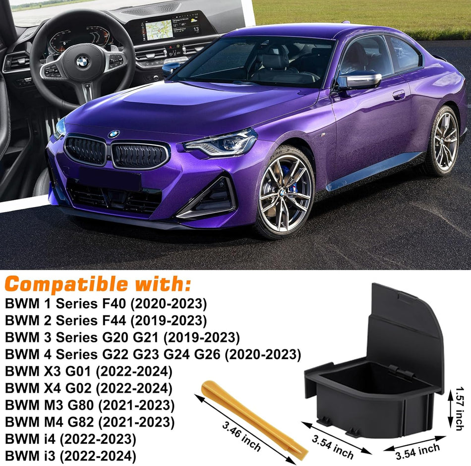 SPCRSO Center Console Organizer Compatible with BMW 1 2 3 4 Series X3 X4 F40 F44 G20 G21 G22 G23 G24 G26 G01 G02 M4 G82 M3 G80 i4 i3 LHD Modification ABS Hidden Storage Box