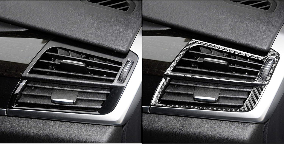 SPCRSO Real Carbon Fiber Dash Side Air Vent Trim Covers – Interior Decoration Kit for BMW X5 F15/F85 (2014–2018) & X6 F16/F86 (2015–2019), 4PCS
