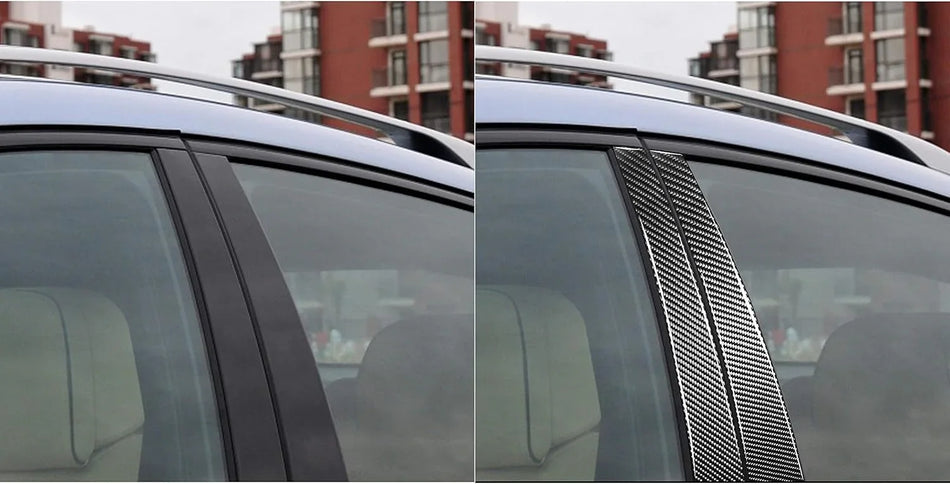 SPCRSO Real Carbon Fiber Window B & C Pillar Post Cover – Exterior Trim Sticker for BMW X6 F16/F86 (2015–2019), 8PCS Set