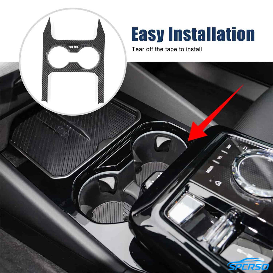 SPCRSO Real Carbon Fiber Car Central Cup Holder Panel Cover Trim for BMW 5 Series 2024+