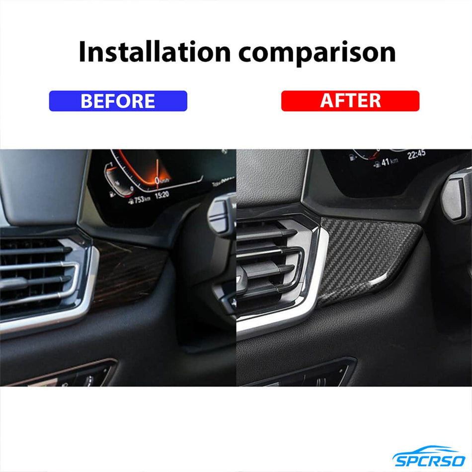 SPCRSO Real Carbon Fiber Dashboard Center Control Panel Covers for BMW X5 G05 / X6 G06 2019–2022