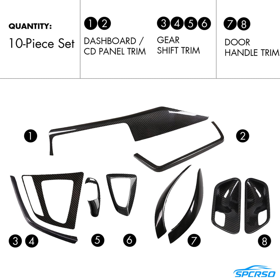 SPCRSO Real Carbon Fiber Full Interior Trim Kit for BMW 3 & 4 Series F30 F34 2013–2019