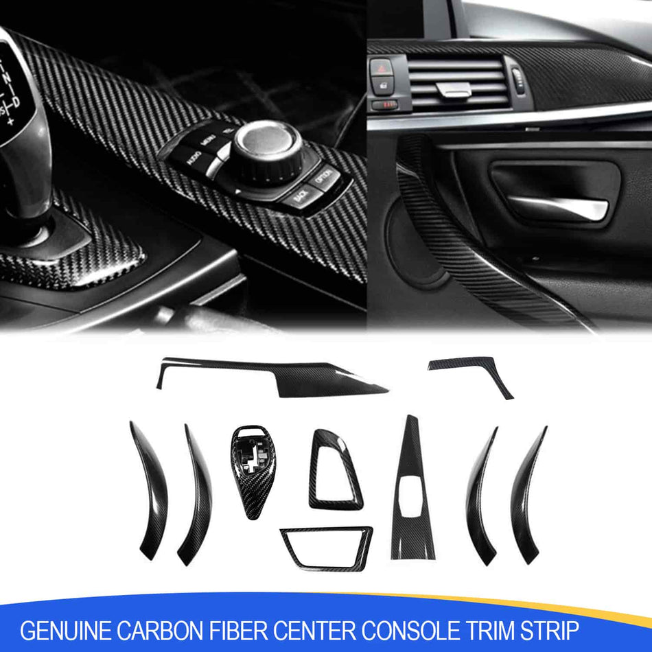SPCRSO Real Carbon Fiber Full Interior Trim Kit for BMW 3 & 4 Series F30 F34 2013–2019 10Pcs/set