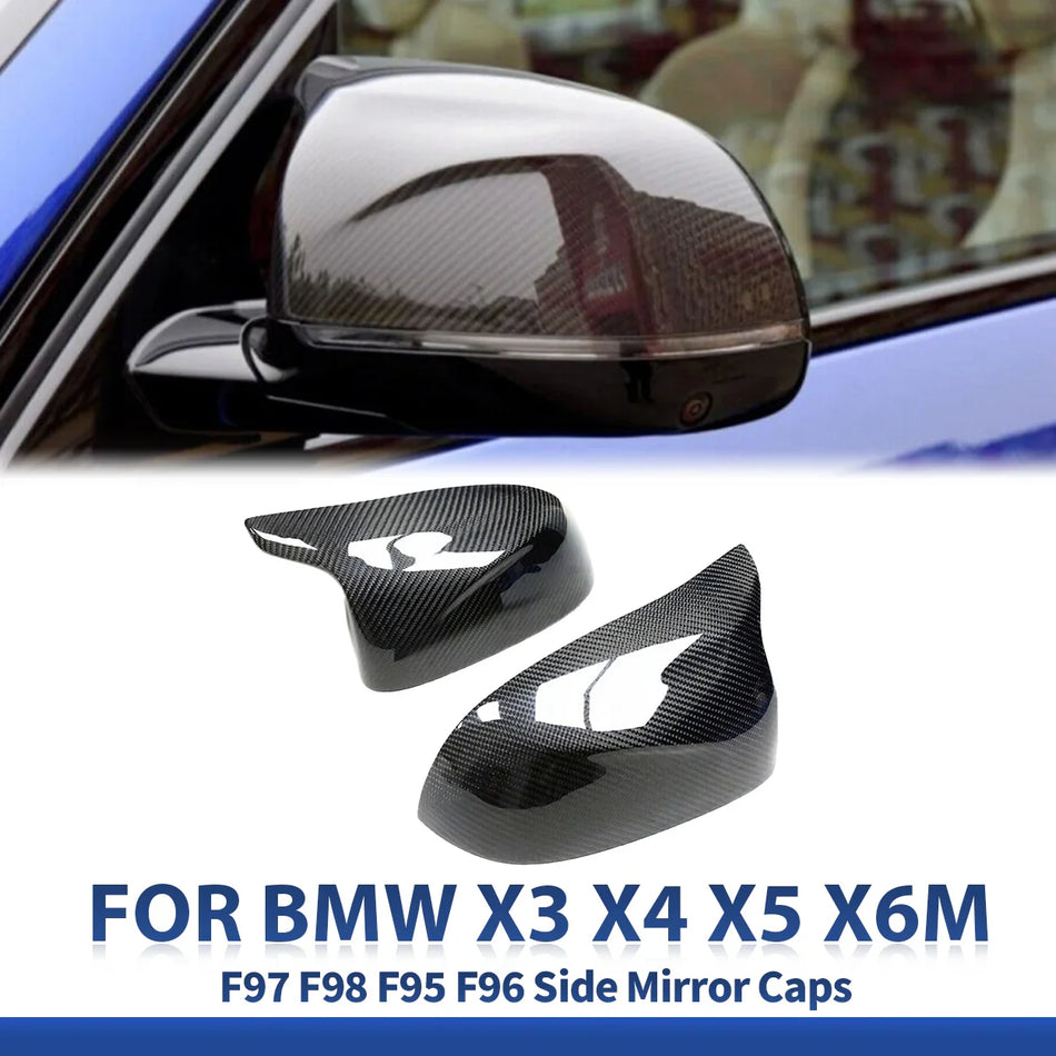 SPCRSO Tapas de cubierta de espejo lateral de fibra de carbono real para BMW F97 X3M F98 X4M F95 X5M F96 X6M 2019-2023 - 2PCS