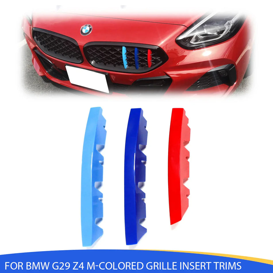 SPCRSO M-Colored Tri Grille Insert Trim Strips for BMW G29 Z4 (2019-up) | Compatible with 13-Beam Front Center Kidney Grilles
