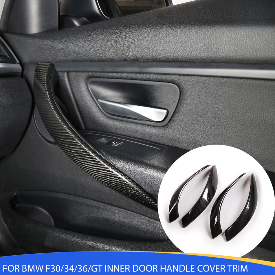 SPCRSO Real Carbon Fiber Inner Door Handle Cover Trim for BMW 3/4 Series F30 GT F34 F36