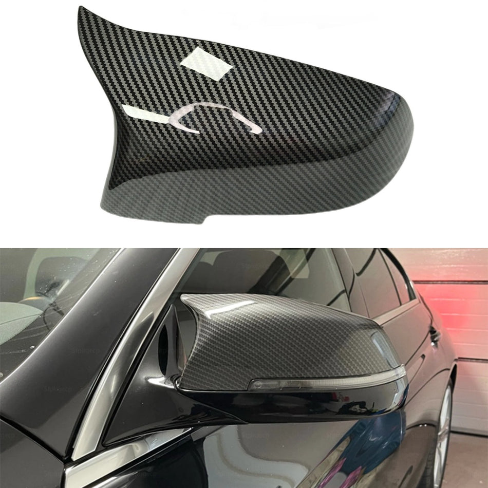 Car Side Mirror Caps for 2013-2018 BMW 5 6 7 Series F10 F07 F18 F11 F06 F12 F13 F02 520i 528i 535i 640i 650i Facelift Models Exterior Carbon Fiber Accessories Replacement Tuning Parts - 1 Pair