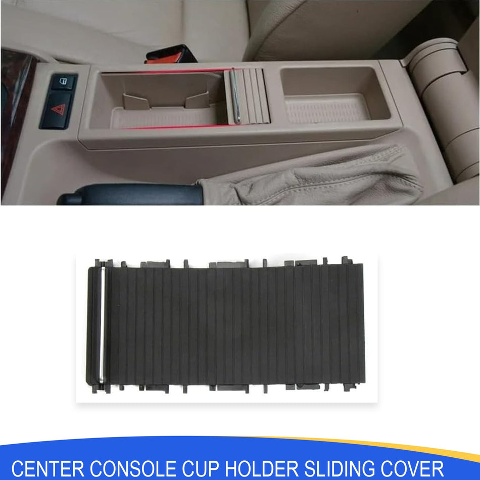 Car Inner Indoor Center Console Cover Cup Holder Plate Sliding Roller Blind Compatible for BMW E46 3 Series 1998-2005(1)