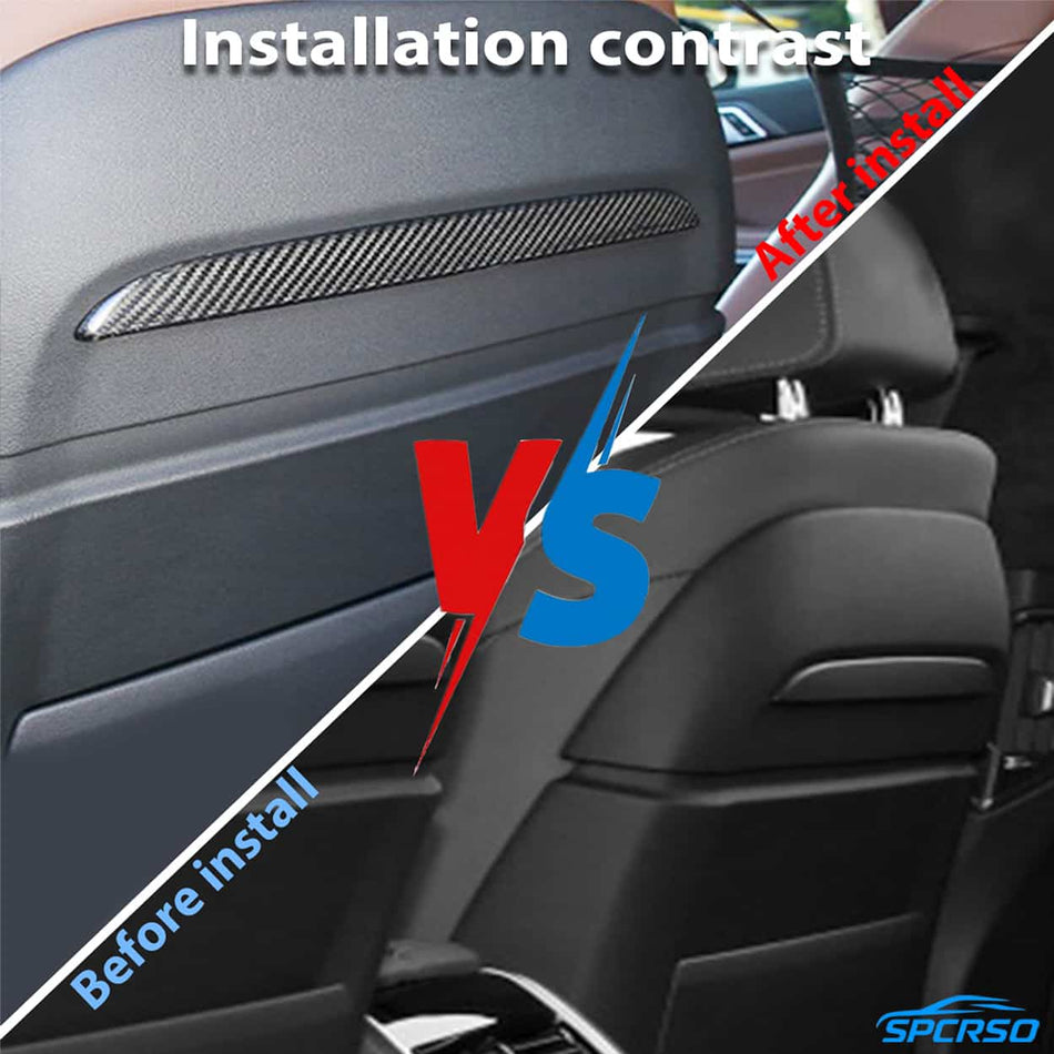 SPCRSO Real Carbon Fiber Rear Seat Back Trim for BMW X5 G05 X7 G07 2019–2021