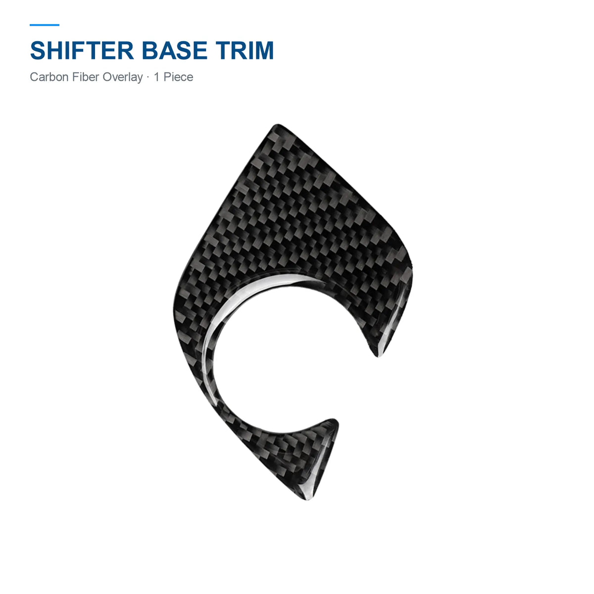 One-piece carbon fiber shifter base trim with a gear selector opening for a left-hand-drive BMW G30.