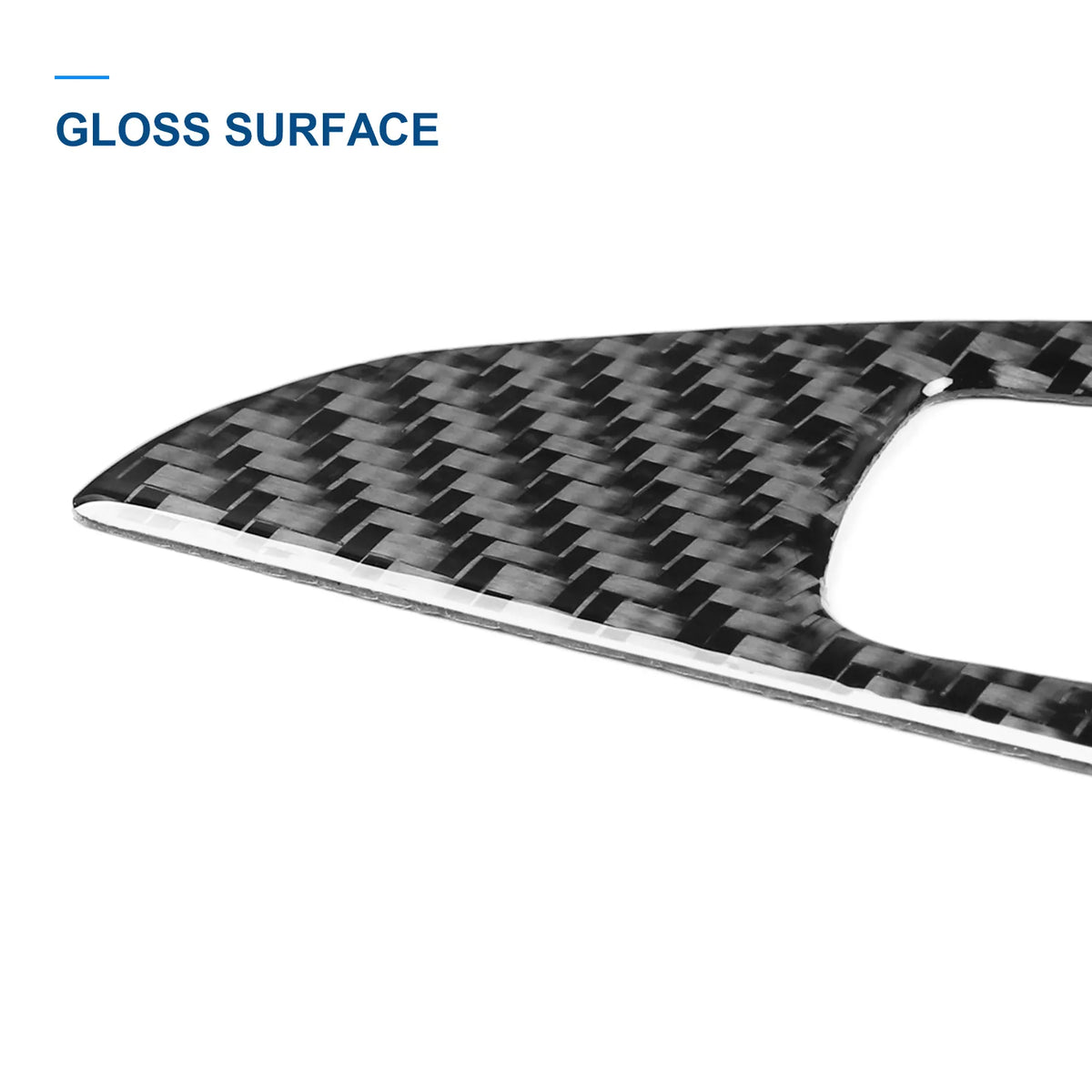 Glossy surface and edge detail of the carbon fiber radio and AC trim for BMW G30.