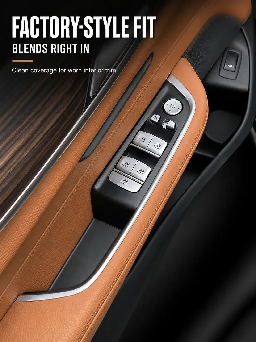 Black door pull handle cover installed on a BMW 6 Series Gran Turismo G32