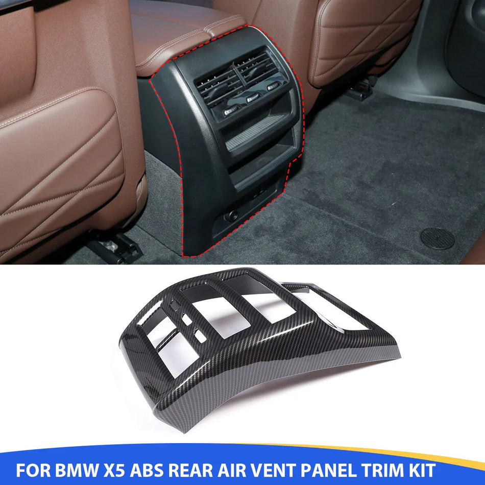 SPCRSO Carbon Fiber ABS Rear Air Outlet Kick Panel Trim for BMW X5 G05 (2022)