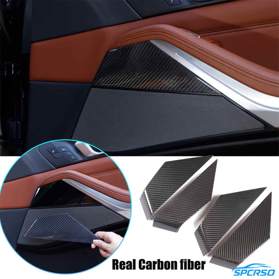 SPCRSO Real Carbon Fiber Door Panel Cover Trim Set for BMW X5 X6 X7 G05 G07 2019–2021