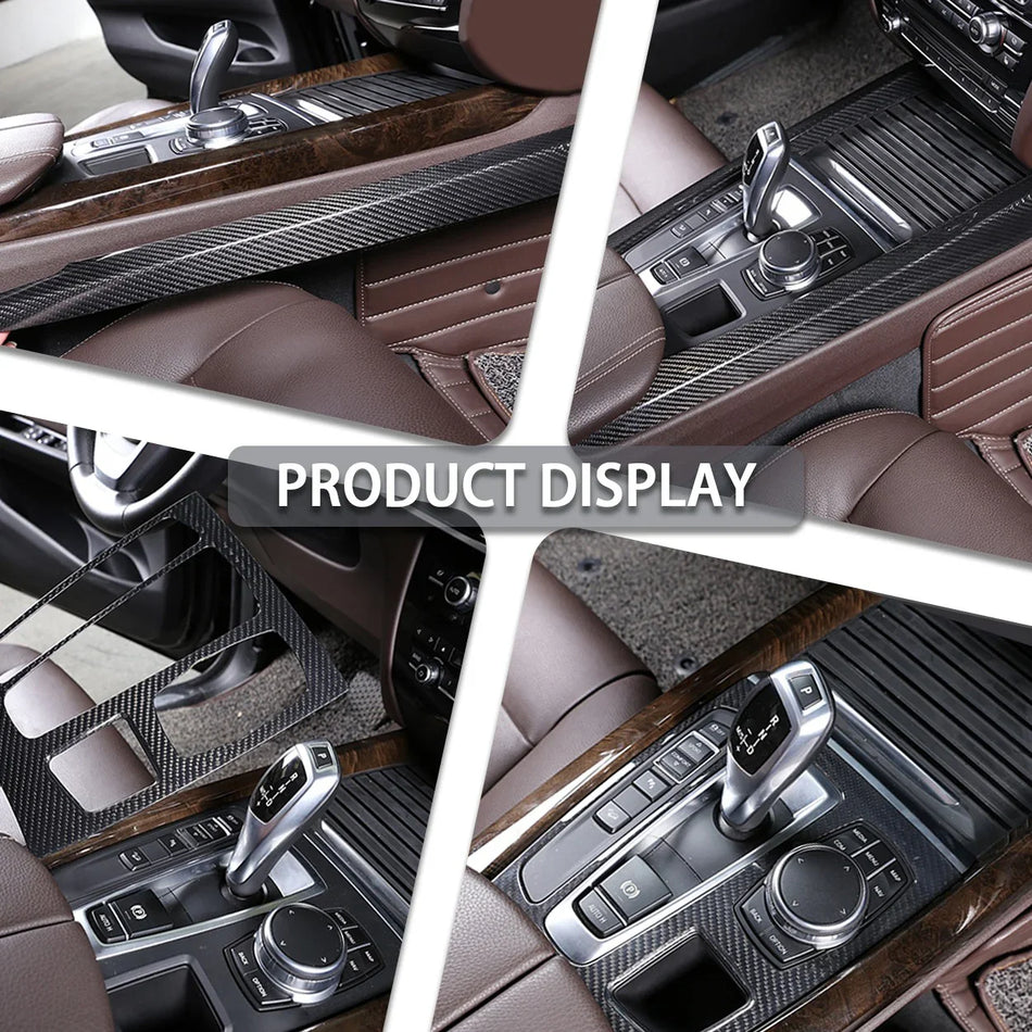 SPCRSO Real Carbon Fiber Gear Shift Panel Trim Kit for BMW X5 F15 & X6 F16 (2014–2018)