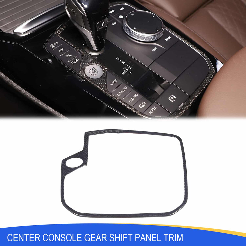 SPCRSO Real Carbon Fiber Console Gear Shift Trim Frame for BMW X3 X4 X3M X4M 2022–2023