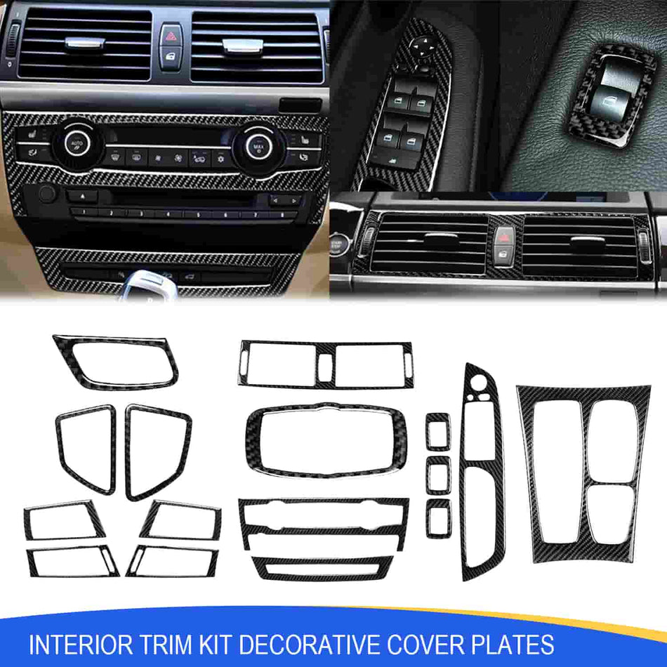 Premium Carbon Fiber Dashboard & Console 16-Piece Set | BMW E70 E71 SPCRSO