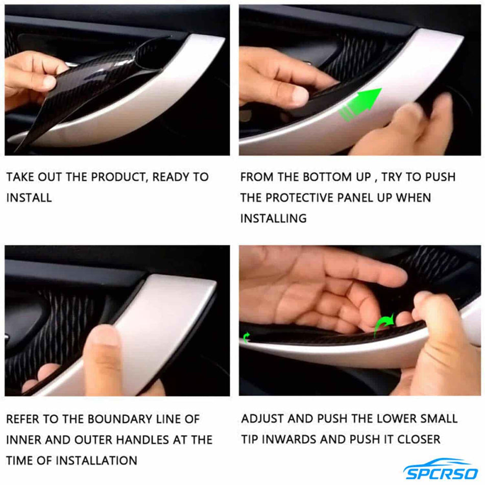 SPCRSO Suede Alcantara Interior Door Handle Cover Protect – BMW 3/4 Series F30-F36 2013-2018, 2/4 Pc Set