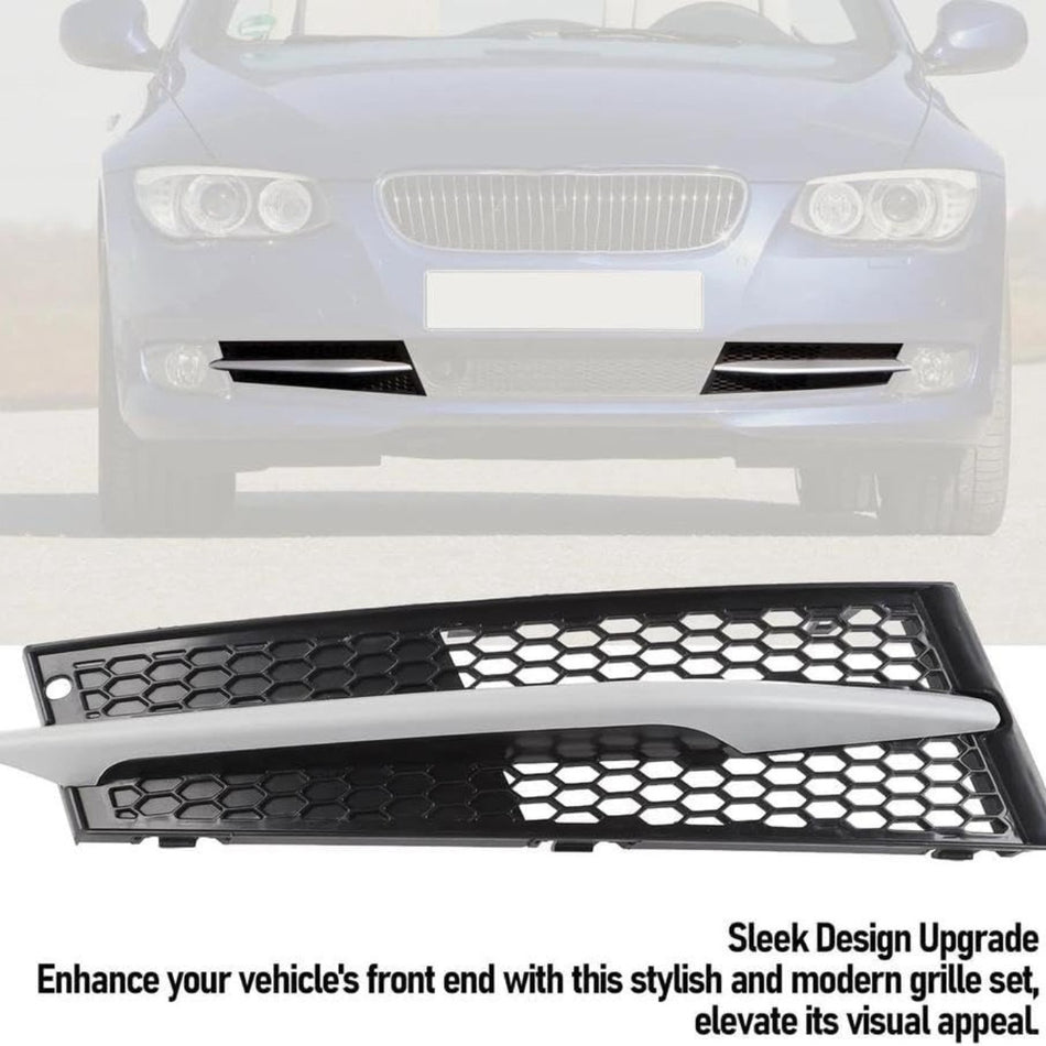SPCRSO Front Bumper Fog Light Grille with Trim for BMW 3 Series E92/E93 LCI 2011–2013 (Left & Right Side)