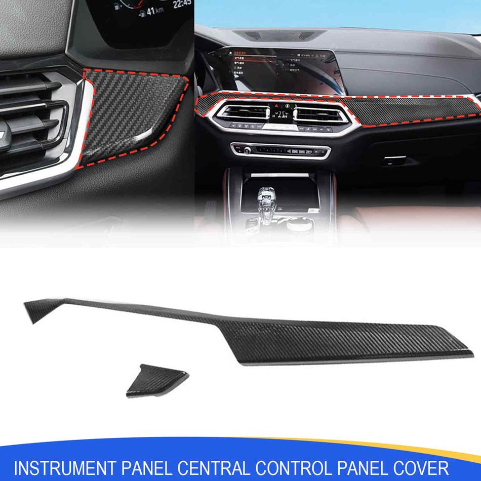 SPCRSO Real Carbon Fiber Dashboard Center Control Panel Covers for BMW X5 G05 / X6 G06 2019–2022